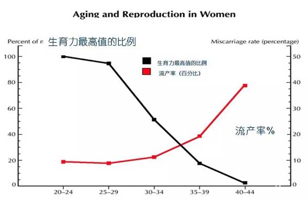 年龄和流产率关系图