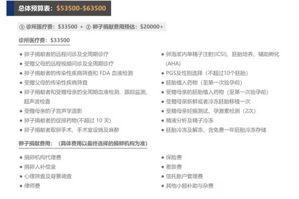 RFC供卵试管费用