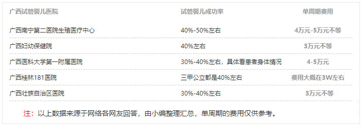 广西试管婴儿费用