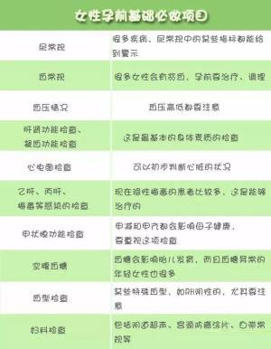 必须要做的孕检项目