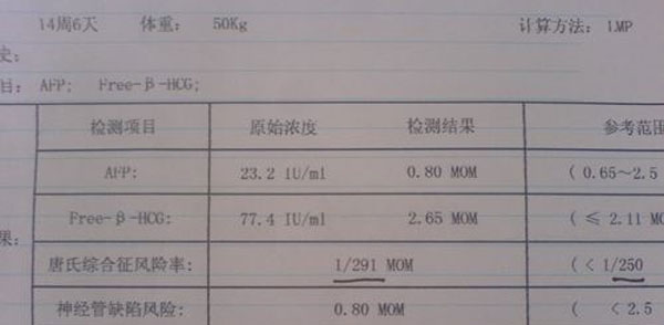 唐氏筛查单子上有男女暗示